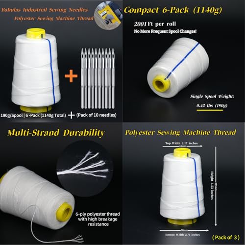 Hilo de poliéster para máquina de coser bolsas 6-pack miniatura 5