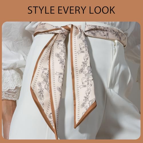 Breevo Silk-Like Scarf for Purses, Bags & Hair - Soft Neck & Head Scarf, Elegant Handbag Wrap, Stylish Accessory3