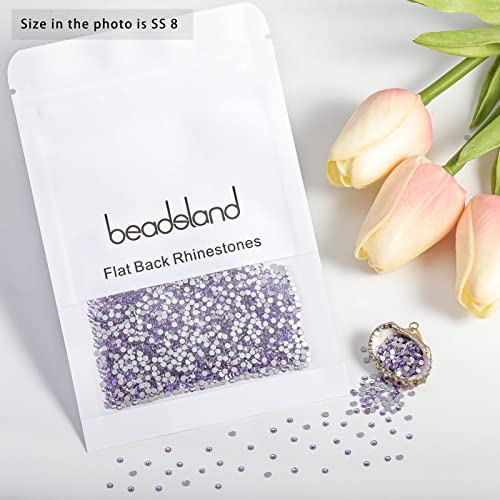 Image of Beadsland Flat Back Crystal Rhinestones,Violet, SS8, 1440pcs