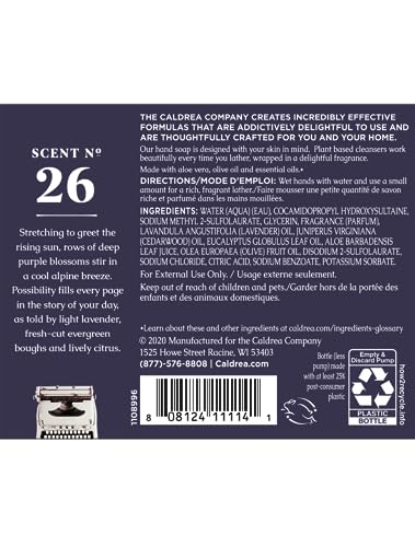 Image of Caldrea Hand Wash Soap, Aloe Vera Gel, Olive Oil and Essential Oils to Cleanse and Condition, Lavender Cedar Leaf, 10.8 oz, 2 Pack