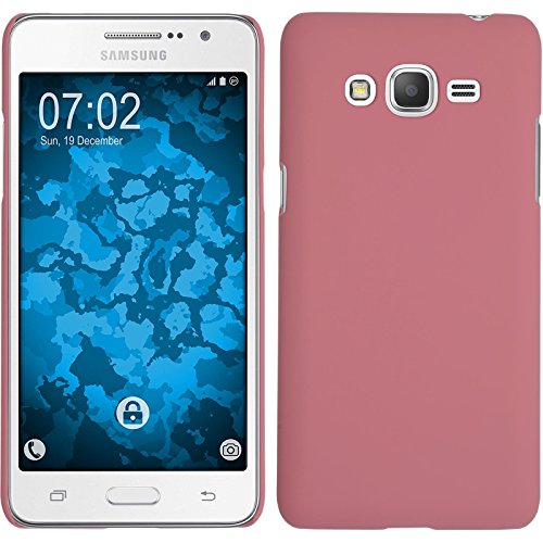 PhoneNatic Coque Rigide Compatible avec Samsung Galaxy Grand Prime Plus - gommée Rose - Cover Cubierta + Films de Protection