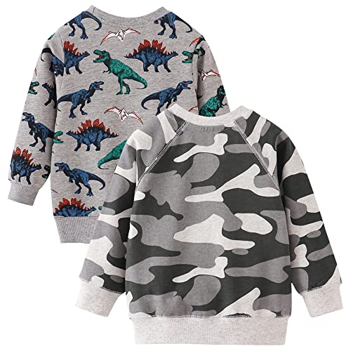 Image of Toddler Boys Crewneck Sweatshirt, Cotton Long-Sleeve Pullover Cartoon Print