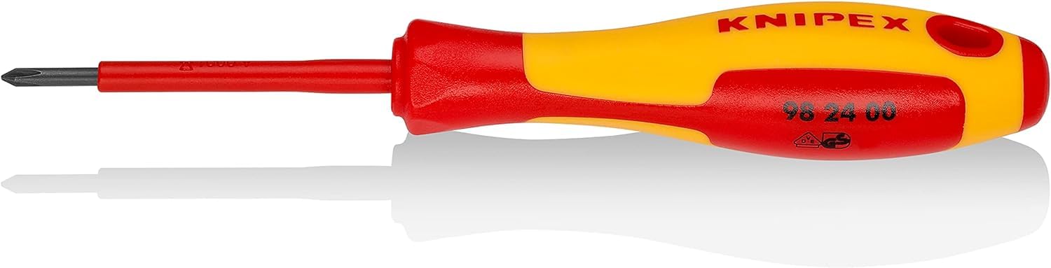 Knipex Phillips Insulated Screwdriver, PH0 Tip, 60 mm Blade, VDE/1000V, 162 mm Overall