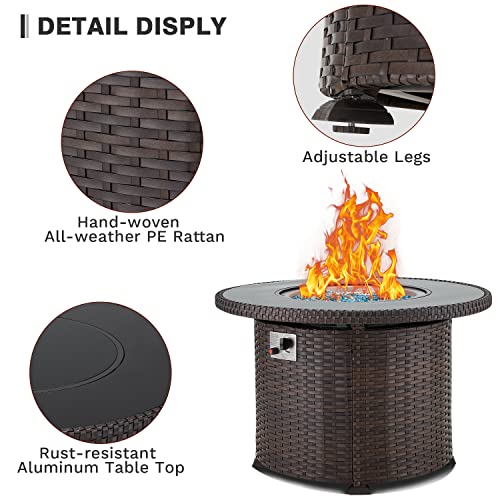EROMMY-Gas-Fire-Pit-Table38-Inch-50000-BTU-Round-Propane-Firepits-with-Lid-and-Fire-GlassCSA-CertificationAdd-Warmth-and-Ambience-to-Gatherings-and-Parties-on-Patio-Deck-Garden-BackyardBrown