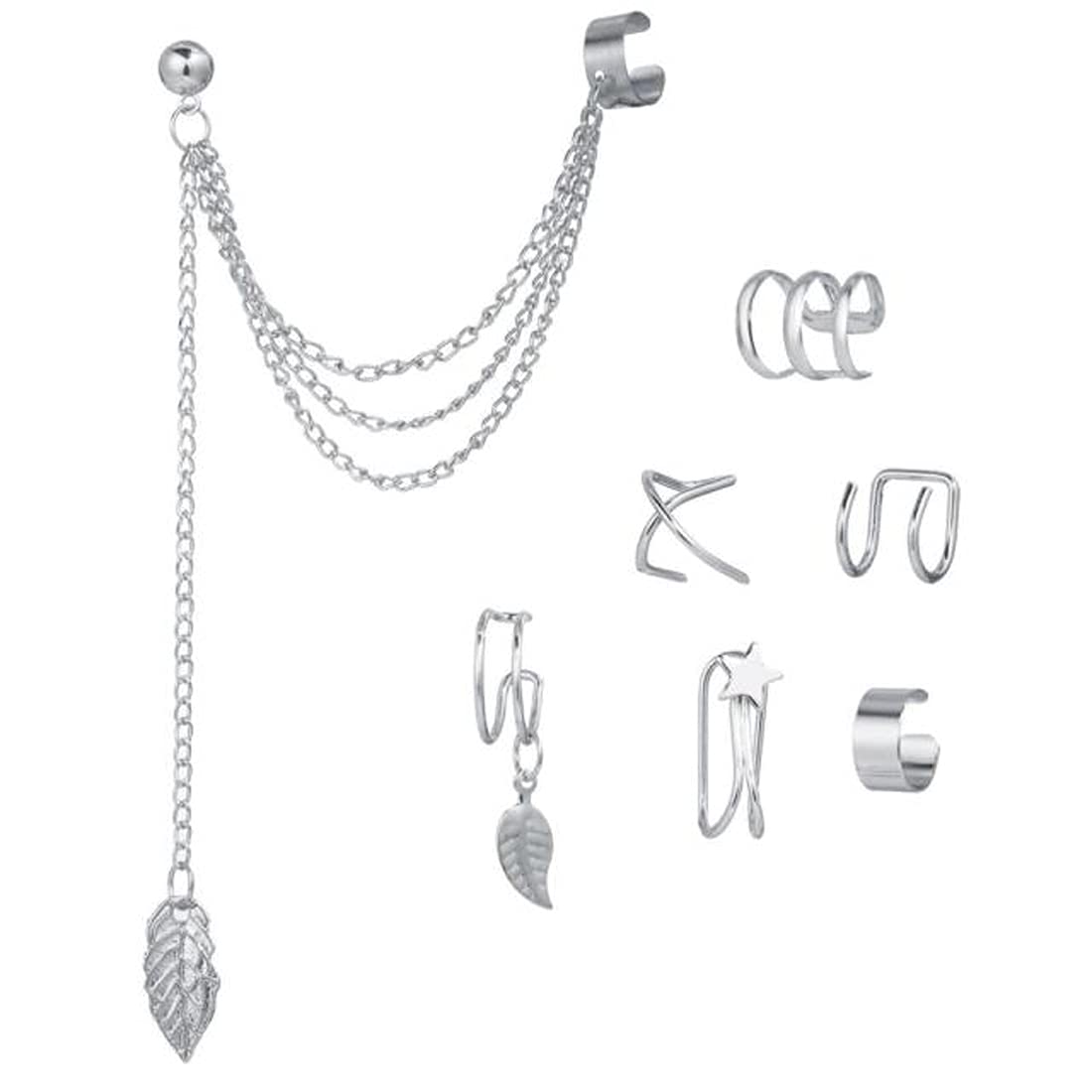 Jewels Galaxy Jewellery For Women Silver Plated Earcuffs Combo (JG-PC-ERGC-8662) (B09HKK6H72) Amazon Price History, Amazon Price Tracker
