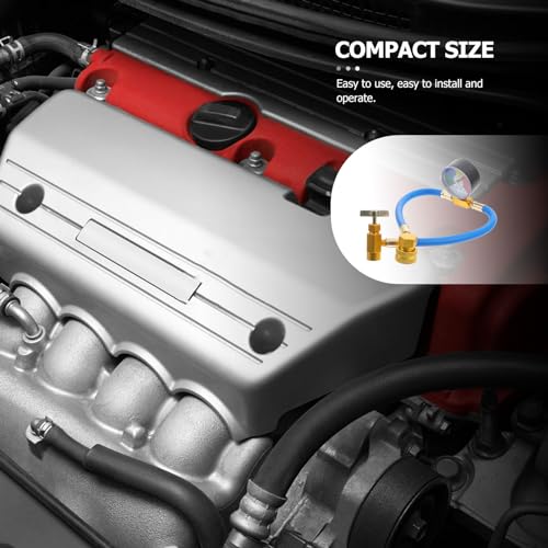 Veemoon R134a Kältemittel Ladeschlauch Kfz -klimaanlagenfüllschlauch mit Messgerät Auto-ca-kühlerladerschlauch R134a Kältemittel Nachfüllset (1/2 Gewinde für Amerikaner Und Europa)