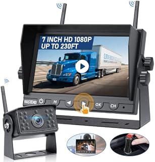 VASTEND 7 Inch Wireless Backup Camera, HD 1080P DVR Backup Camera High-Speed Rear View Observation System Stable Signals for RVs, Trucks, Trailers, IP69 Waterproof IR Night Vision