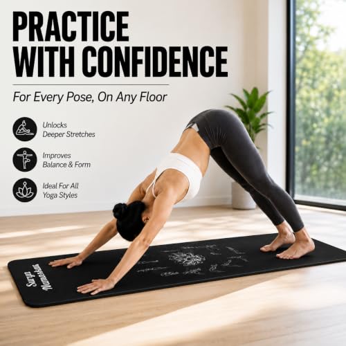 Image of De Jure Fitness Yoga Mat for Women and Men, 13mm Extra Thick Non-Slip NBR Exercise Mat for Yoga, Pilates, Gym & Floor Workouts - with Carry Strap