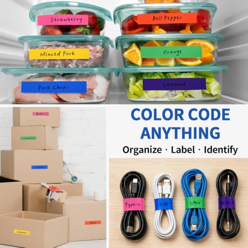 Image of Oleitodh 6 Pack 1 in x 20 yd Rainbow Colored Duct Tape
