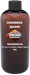 Caribbean Escape Fragrance Oil (16 oz Bottle) for Candle Making, Soap Making, Tart Making, Room Sprays, Lotions, Car Fresheners, Slime, Bath Bombs, Warmers…