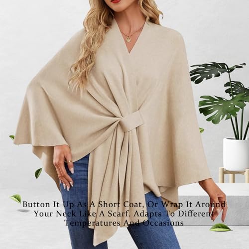 Consolidateh Sweater, Elegant Shawl Wraps Soft Open Front Poncho Sweater, Shawl Poncho sweater for Office4
