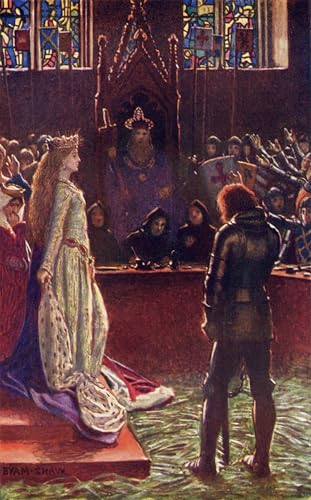 Toile La Dame de Sir Lanval Byam Shaw impression murale 60x90cm