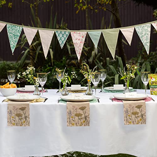 Green and Pink Fabric Bunting - 3m, Meadow - Image 2