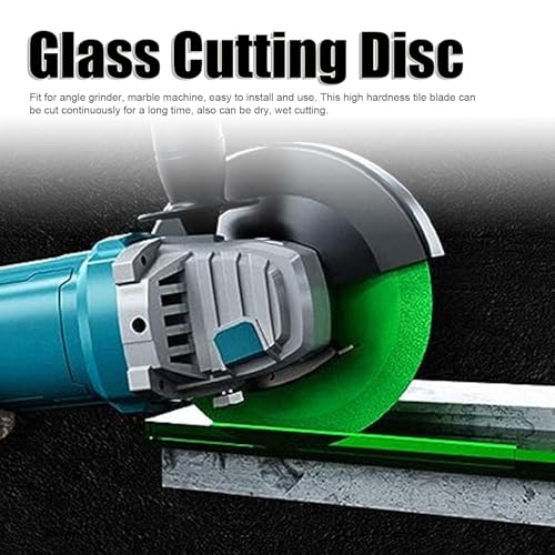 Image of AK DIAMOND Glass Cutting Disc, 4 Inch Glass Ceramic Cutting Disc for Angle Grinder, Diamond Ultra-Thin Saw Blade for Smooth Cutting, Grinding of Glass,Crystal, Wine Bottles, Tile (Green, 1 Pack)