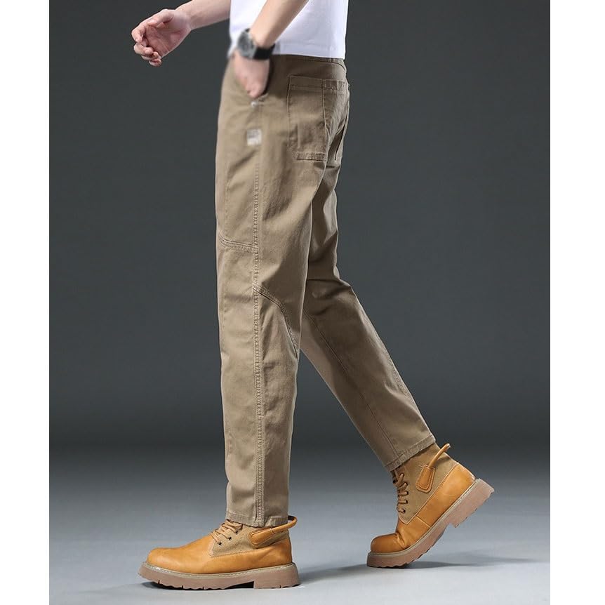 Pantalon de travail ample jambe droite décontracté stretch confortable homme