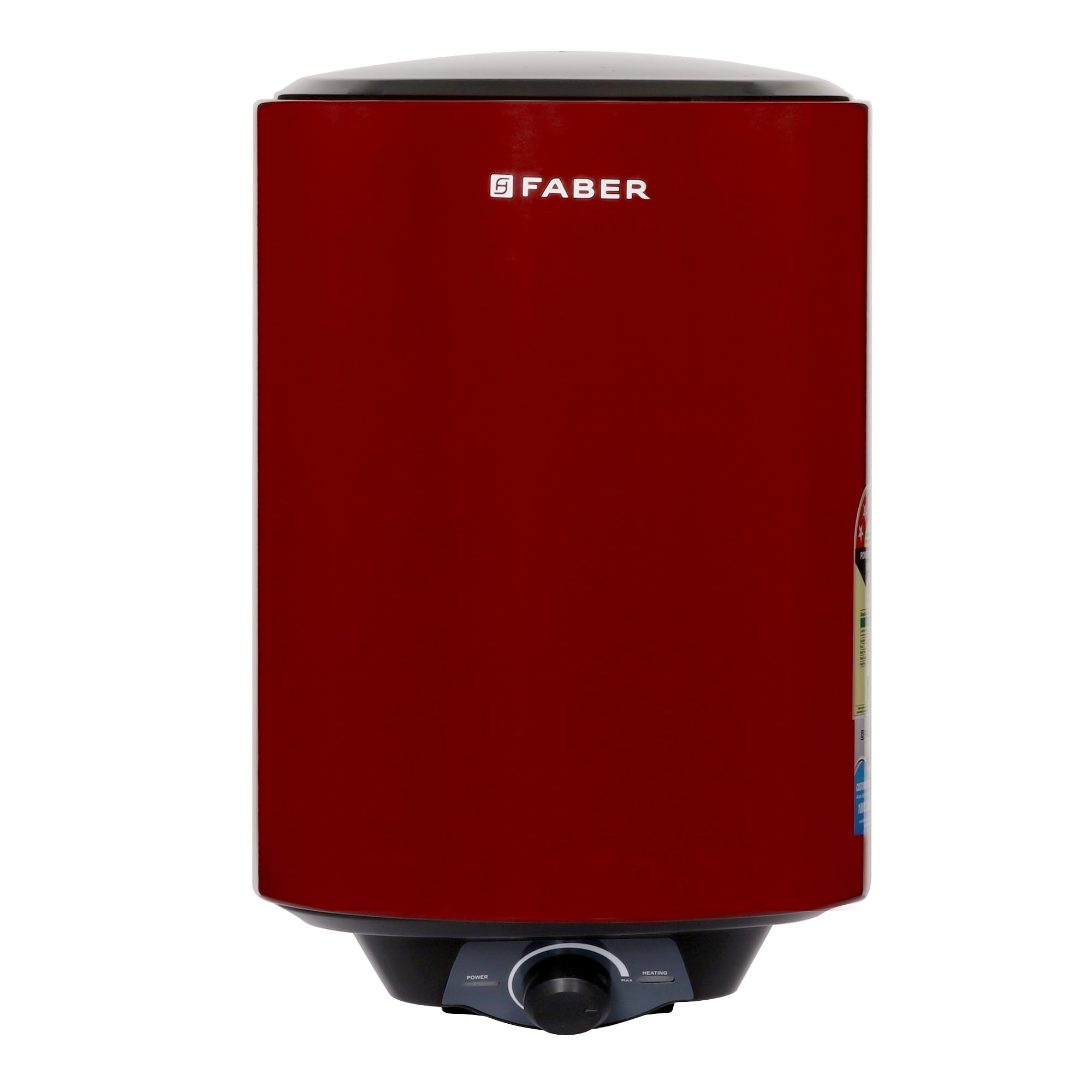 Faber Jazz 15L Vertical Storage Water Heater | Heating Indicator, 8 Bar Pressure, Titanium Glassline Coated Tank, Temperature Control, MFV Valve, Auto-Off, PUF Technology | 2000W, 5 Star | (Wine Red)-image-5