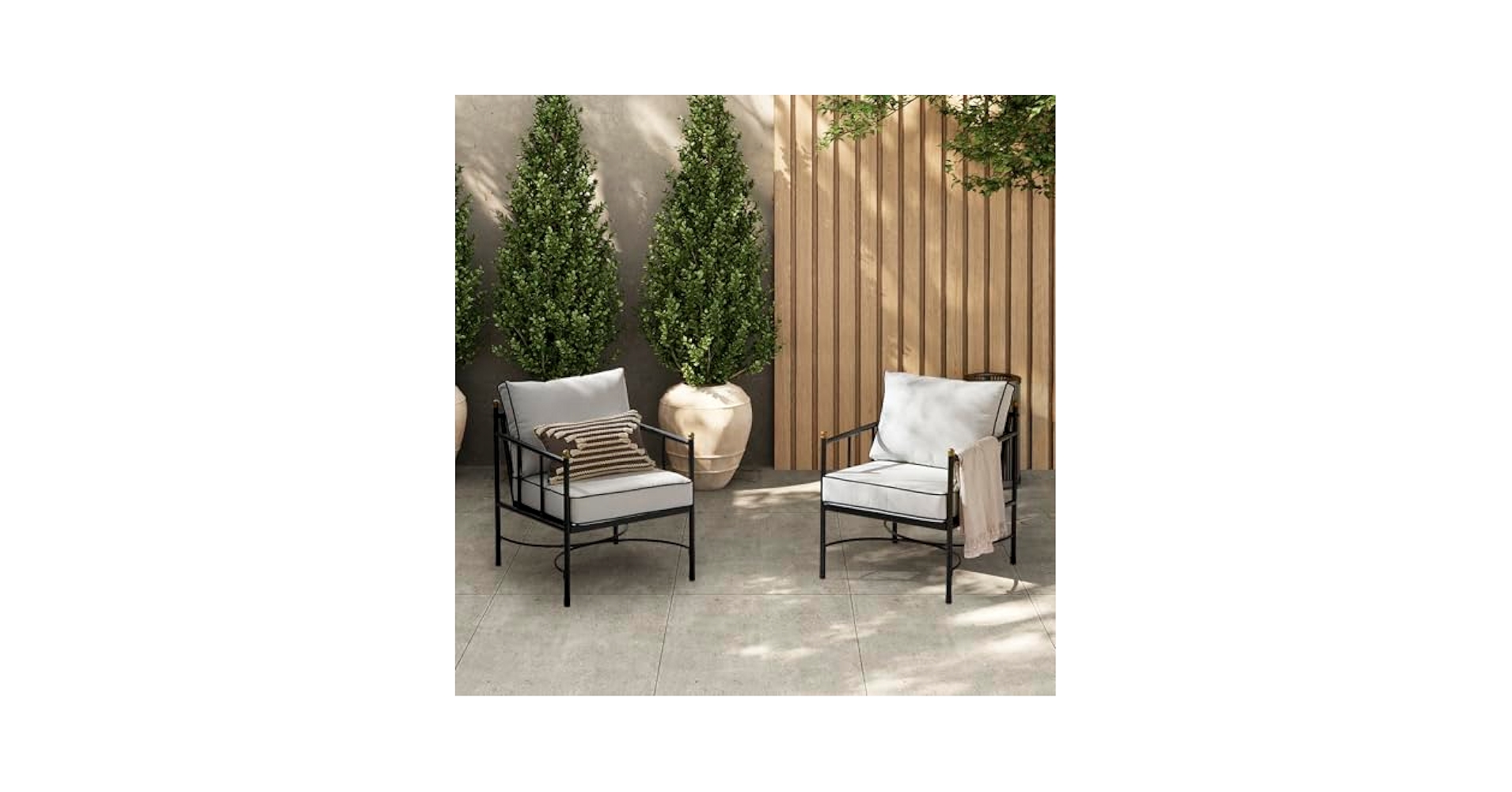 Amazon.com: mopio Odelia Patio Chairs Set of 2, Outdoor