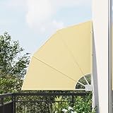 Balkon Sichtschutz Sandfarbe 115 x 115 cm Stoff Balkonfächer klappbar Sichtschutz Windschutz für Balkon Terrasse Garten