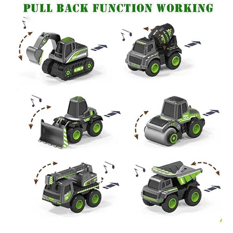 Image of Metal Team Car Unbreakable Engineering Automobile Construction Car Toys Set for Children Kids (Engineering Construction Set -Green)