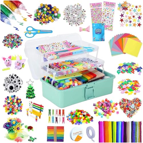 zycBernoi Bastelset Kinder, 3000+Pcs Bastelset für Kinder Bastelbox...
