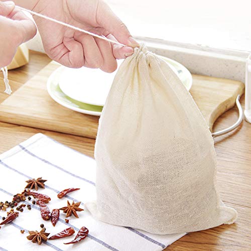 LKXHarleya 5 filtri per Alimenti, Sacchetto di Garza Riutilizzabile 30x30 cm per tè, Yogurt, Succo, Vino, zuppa ed Erbe aromatiche, Bianco