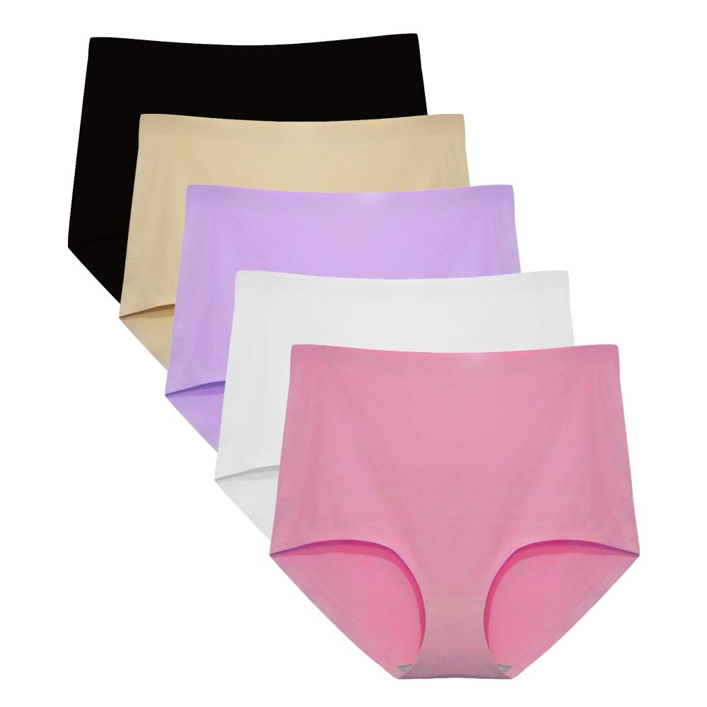 FallSweet No Show Slip mit hoher Taille Unterwäsche für Damen Seamless Panties, 5er Pack
