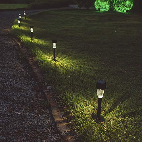 Kit 16 - Luminária Solar Balizador Luz Lâmpada LED Branco 6000K Decoração Jardim