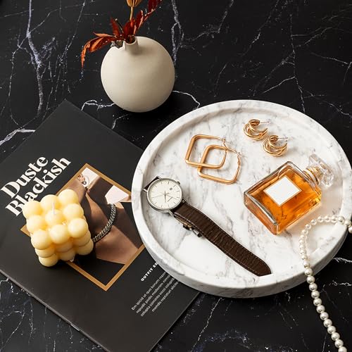 Plateau en marbre pour parfum et bougies : déco de chambre - 6