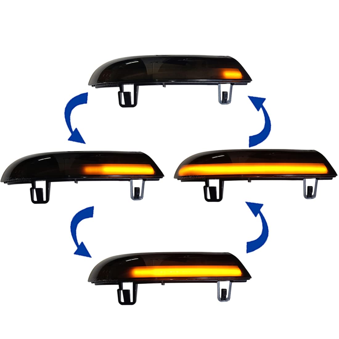 Clignotant dynamique rétroviseur avec lentille fumée clignotant LED clignotant clignotant compatible avec Volkswagen VW GOLF 5 Jetta MK5 Passat B6 B5.5 EOS