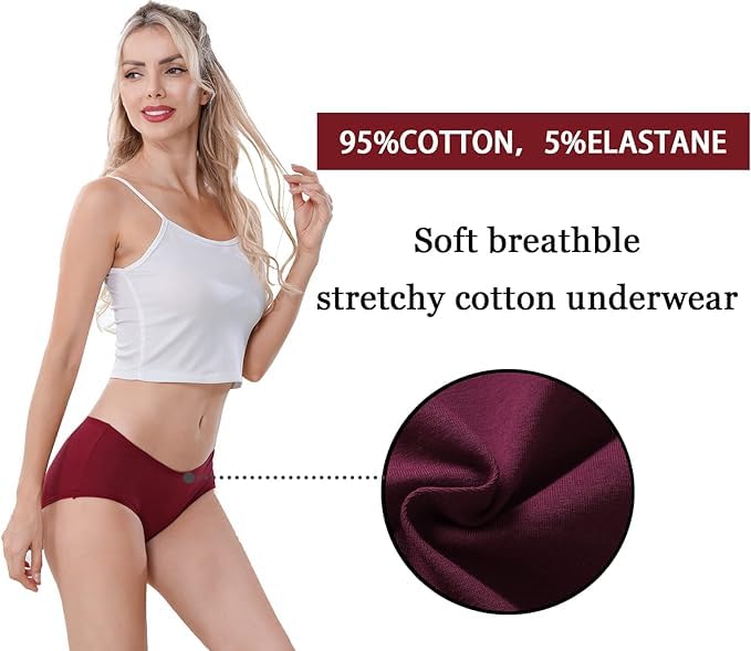 Image of LOURYN KOULYN Women's Breathable Cotton Underwear Hipster Panties for Daily Comfort 4-Pack