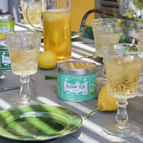 Kusmi Tea - Detox Bio - Bio-Grüntee, Mate-Tee und Pflanzenmischungen mit Zitronengeschmack - 100g Metallteedose - ca. 40 Tassen – Bild 7