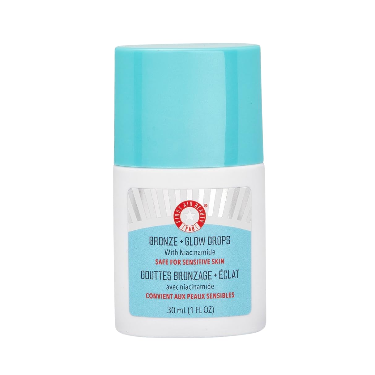 First Aid Beauty - Bronze + Glow Drops with Niacinamide, Visibly Evens Skin Tone, Blurs Pores and Hydrates for 24 hours with a Bronze Kiss of Color, Non-Comedogenic, Safe for Sensitive Skin, 1 oz