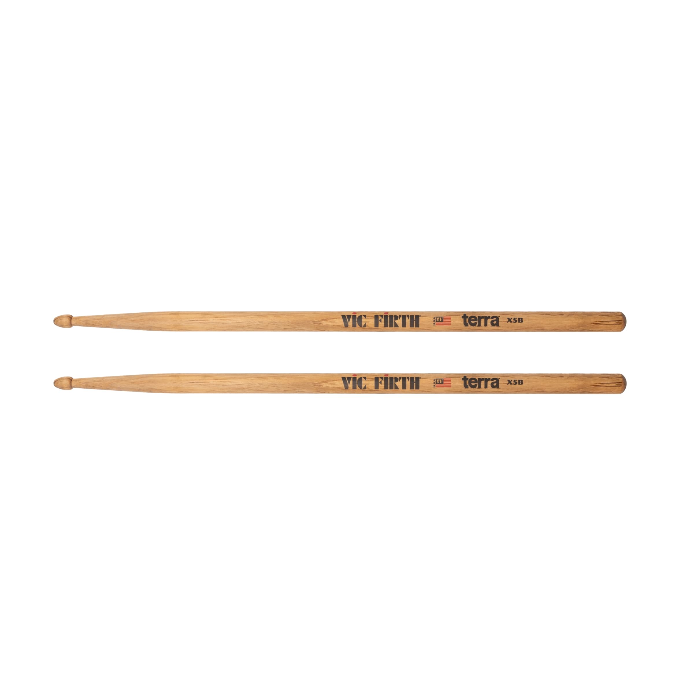 VIC FIRTH - American Classic X5B Terra - Bacchette batteria Hickory, Confezione da 4 coppie, Finitura naturale Terra