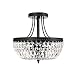 Jessica Crystal Basket 3-light Antique Black Flush Mount Chandelier