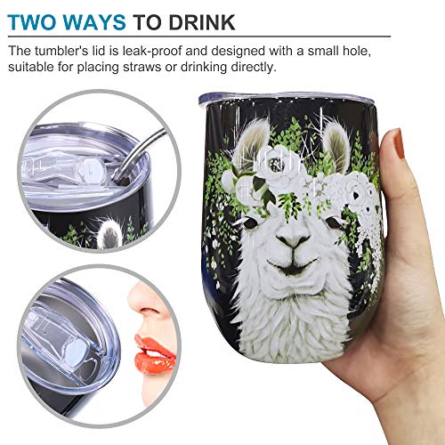 NymphFable 12oz Alpaca Taza Termica Cafe Para Llevar Taza Termo Acero Inoxidable Taza Personalizada - Imagen 5