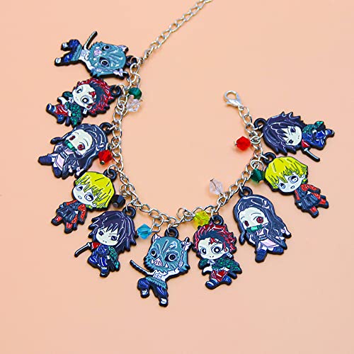 SONGCHANGJEWELRY Anime Figure Tanjiro Charm Bracelet - Tanjiro Nezuko Zenitsu Inosuke Figure Bracelet - Gifts3