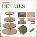 Wenqik 4 Tier Wooden Rustic Cupcake Stand 17 Inch Natural Wood Display Tower Tiered Tray with 7 oz Fake Green Moss Faux Moss for Wedding Birthday Party Farmhouse Dessert Garden Table Centerpiece