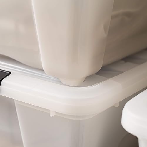 Vista 161 de IRIS USA - Caja de almacenamiento de plástico de 19 cuartos de galón con tapa y pestillos – Paquete de 4 – sin BPA, solución de organización