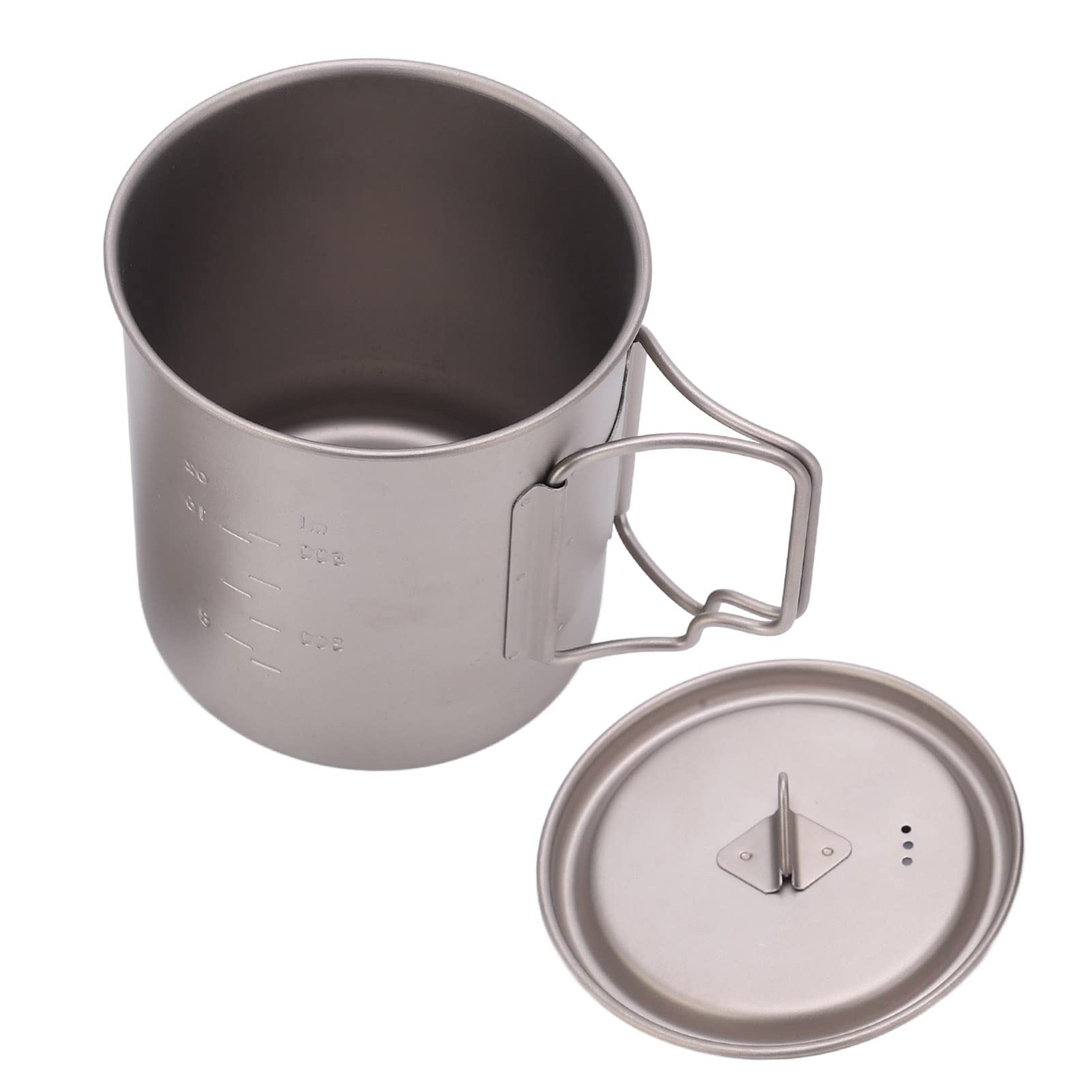 750ml Tytanowy Kubek na Wodę ze Składanym Uchwytem, ​​ultralekki Przenośny Kubek na Wodę Kempingową do Herbaty na Napoje, Odpowiedni do Podróży w Domu, na Co Dzień i na Zewnątrz