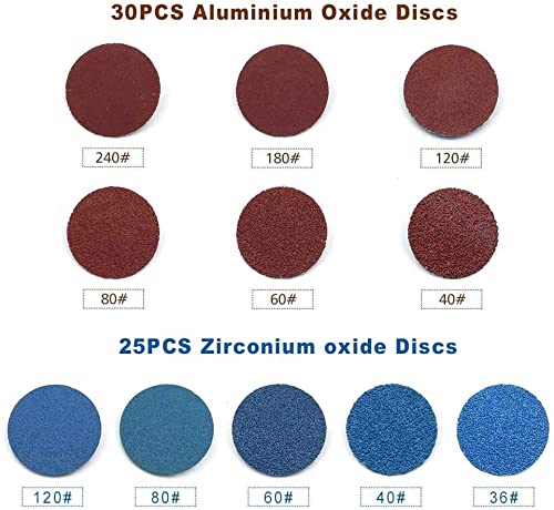 Sanding Discs Set 80 Pcs YUFUTOL 2 inch Quick Change Discs with a 1/4 inch Holder,Surface Conditioning Discs for Die Grinder Surface Prep Strip Grind Polish Burr Finish Rust Paint Removal
