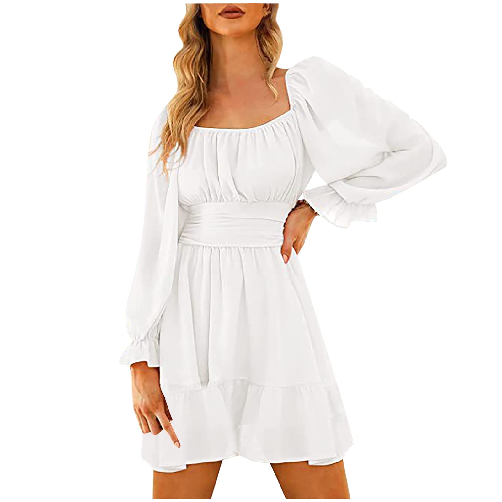 2026 Femme Chiffon carré Coupe Dos fête élégante Longue Jupe Volants Plage