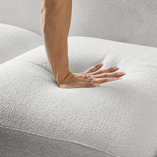 94.5" Sectional Modular Sofa L Shaped, Modern 3 Seaters Couch With Ottoman Coverd By Teddy Fabric,Furniture Set For Living Room,Office And Apartment. #TOP5