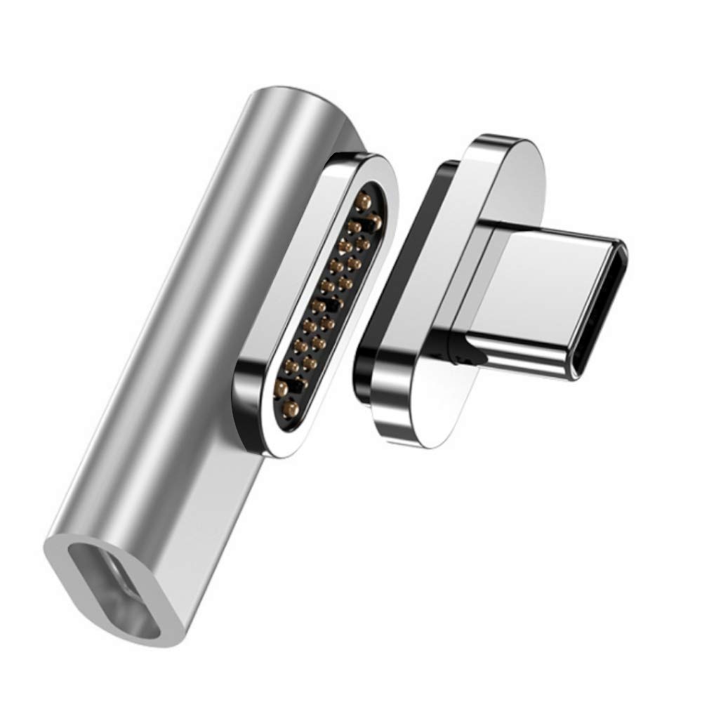 JacobsParts Magnetic USB C Adapter, 20 Pin Magnet to USB Type C Universal Converter, Silver