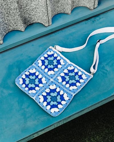 Yeezhee Kit de crochê para iniciantes, kit inicial de bolsa de crochê com tutoriais em vídeo passo a