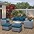 Lviden 6 Pieces Wicker Patio Furniture Sets Outdoor Conversation Set HDPE Rattan Sectional Sofa Couch with Storage Table and Peacock Blue Cushions