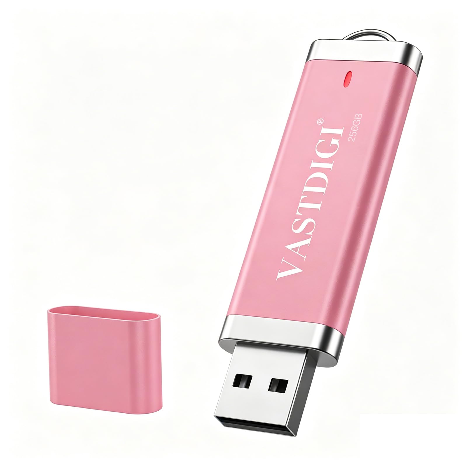 VASTDIGI 256GB USBメモリ 高速データ転送 キャップ式 軽量 大容量 環境に優しいABSシェル USBフラッシュメモリ ピンク