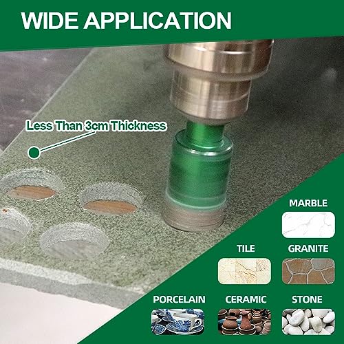 KURSTOL 2pcs 1" / 25mm Dry Diamond Hole Saw Round Shank Drill Bit Kit for Ceramic Granite, Marble, Masonry - Image 4