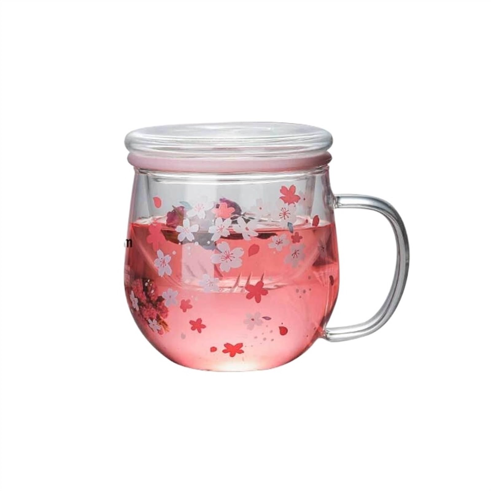 Kubek 300ml Kubek szklany z zaparzaczem do herbaty Filtr i pokrywka Zestaw kubków Kwiaty Kwiatowy kubek do herbaty Przezroczyste odporne na ciepło szklanki Kubek do kawy