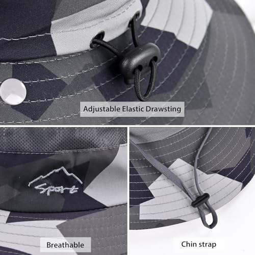 Image of Sun Hats for Men Women Fishing Hat UPF 50+ Breathable Wide Brim Summer UV Protection Hat