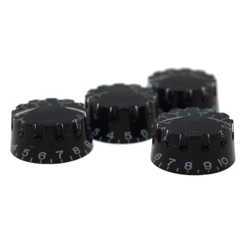 Black Speed Knobs Für Gibson Gitarren – 4er-Set, Passend Für 24 Feinverzahnung, Schwarz